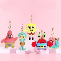 Spongebob Patrick Star Plush Toy Keychain Stitch Creative Gary Eugene H. Krabs Backpack Pendant Squidward Tentacles Friends Gift