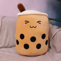 Cute Milk Tea Cup Plush Pillow Toy, 24cm Simulation Pearl Milktea Decor, Funny Doll Gift for Home Office Decor