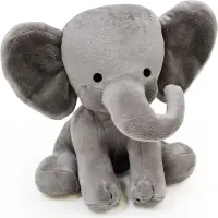 25cm Gray Elephant Stuffed Plush Toys Kawaii Animals Soft Sleeping Stuffed Pillow Doll Plushie for Baby Room Decorative Gifts