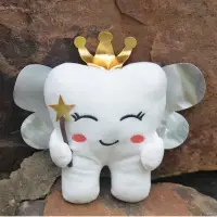 New kawaii Pink Tooth Fairy Plushies Toy Cartoon Soft Stuffed Funny Tooth Pillow Home Decor Birthday Gift for Children