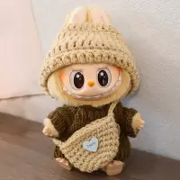 For 17cm Labubu V2 outfit Doll Clothes Fashion Clothes Hoodies Color Match Hoodies Casual plaid overalls Dolls Accessories