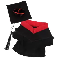 30Cm Graduation Bear Outfit Set With Cape Red Trim Diy Stuffed Animal Costume Accessories For Graduation Party Gift