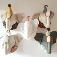 Adorable Elephant Head Wall Decoration - animals head Plush toy -Perfect for Childrens' Rooms and Photoshoots