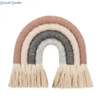 Nordic Woven Rainbow Wall Hanging Modern Home Hanging Easy to Use Gift for Kids E65D