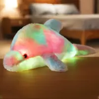 30CM Creative Toy Luminous Pillow Soft Stuffed Plush Glowing Colorful Dolphin Cushion Led Light Toy Gift For Kids Children Girls