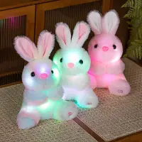 Starry Comfort Glow-in-the-Dark Plush Bunny Rabbit - Soft Polyester Blend Stuffed Animal, Perfect Easter Gift for Youngsters