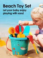 18PCS Summer Beach Set Toys For Kids Digging Sand Plastic Bucket Watering Bottle Shovels Children Beach Water Game Toys Tools
