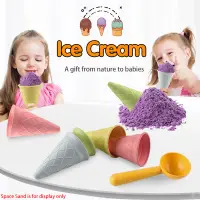 Children Play House Toy Beach Ice Cream Tube Digging Spoon Set Material of wheat straw  Ice Cream Cup Beach Toy
