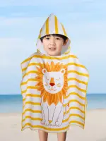 Men and children's hooded shawl towel, children's cartoon small animal beach swimsuit, shawl towel, robe, hooded shawl towel