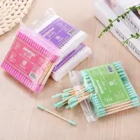 100/200pcs/Box Bamboo Baby Cotton Swab Wood Sticks Soft Cotton Buds Cleaning of Ears Tampons Cotonete Pampons Health Beauty
