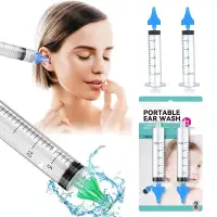 2Pcs Children Adult Ear Wax Cleaner Remover Silicone Tip Syringe Ear Wax Flusher Tool for Baby Ear Syringe Cleaning Irrigation