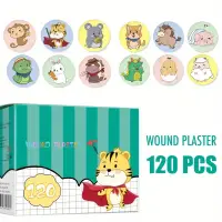 120pcs Cartoon Band-Aid Round Band Aid for Children Kid Skin Vaccine Injection Hole Patch Wound Plaster Kawaii ​Adhesive Bandage