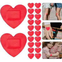 20pcs/set Red Heart Lip Band Aid Waterproof Breathable Wound Plasters Heart Lip Shaped Children Skin Patch Concert Body Stickers