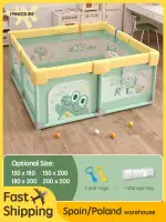 PANGDUBE Crocodile Baby Play Fence with Storage Bag & Hand Rings Playpen for Baby Playground Baby Ball Pool Children's Playpen