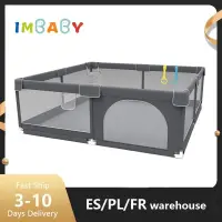 IMBABY Playpen for Children Dark Grey Children Fence Safety Barrier Baby Playground Indoor Baby Game 6 To 12 Months Kids Playpen