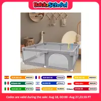 Gray Baby Playpens Indoor Baby Fence Large Children's Playground with Protective Angle Infant Guard High Quality Baby Park