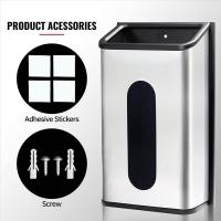 AS96-Wall Mount Grocery Bag Holder,Bag Dispenser Or Bag Saver, Easy-Access Opening Fingerprint-Proof Easy To Install