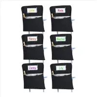 AS96-6Pcs Chair Storage Pocket Chair Bag Chair Pockets For Classrooms Student Chair Pockets Chair Organizer With Name Tag