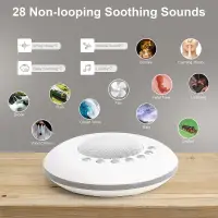 Baby White Noise Sound Machine Built-in 28 Soothing Sounds 4 Timer & Memory Function USB Rechargeable Portable Sleep Aid Device