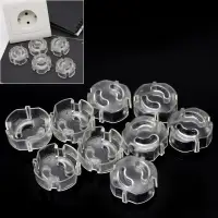 10pcs/set EU Kids Safety Electrical Outlet Cover Clear Baby Protection Anti Electric Shock Plug Protector