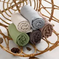 Elinfant Solid Color Bamboo Cotton Muslin Swaddle Blanket, Baby Bath Towel For Summer,Newborn Swaddle Wrap Receiving Blankets