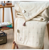 Vintage Bohemian Cotton Gauze Summer Quilt Baby Bed Korean Summer Blanket for Baby Kids Air Conditioner Quilts Muslin Bedspread