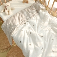 Korean Version Baby Blanket Newborn Swaddle Wrap Korean Bear Bunny Warm Baby Quilt for Crib Pure Cotton Kids Bedding Accessories