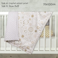 75x100cm Baby Blanket Soft Breathable Bean Velvet Print Blanket Newborn Washable Comfy Receiving Blanket Boys Girls