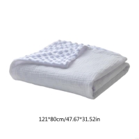 100x70cm Baby Blanket with Dotted Backing, Unisex Boy Girls Receiving Blankets Bath Towel Soft Pram Cover for Strollers