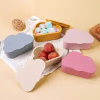 Silicone Lunch Box with Lid round Food Crisper Bento Box for Kitchen Storage Microwave Safe Fresh-Keeping Fruit Salad Container