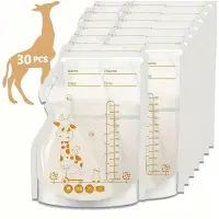 30pcs/8oz Breastmilk Storage Bags Bpa-Free, Breastfeeding Milk Storage Bags With Pour Spout And Stand-Up, Flat Space Saving