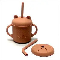 Straw cup baby silicone water cup school drinking cup drop resistant high temperature children's cup fall prevention water cup