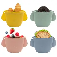 Cartoon Silicone Snack Bag Sealed Refrigerator Fresh-keeping Bag Food Grade Silicone Material Baby Outing Snack Box Kids Gift